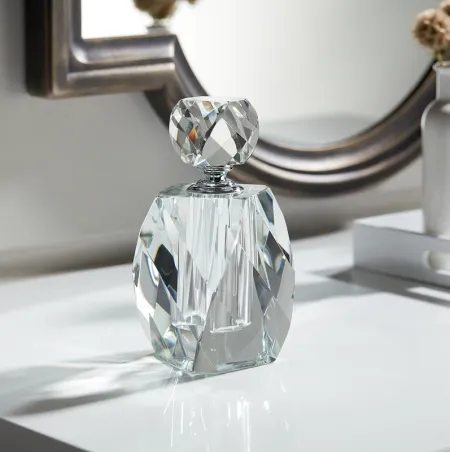 Aston 7 1/4" High Clear Glass Decorative Perfume Bottle