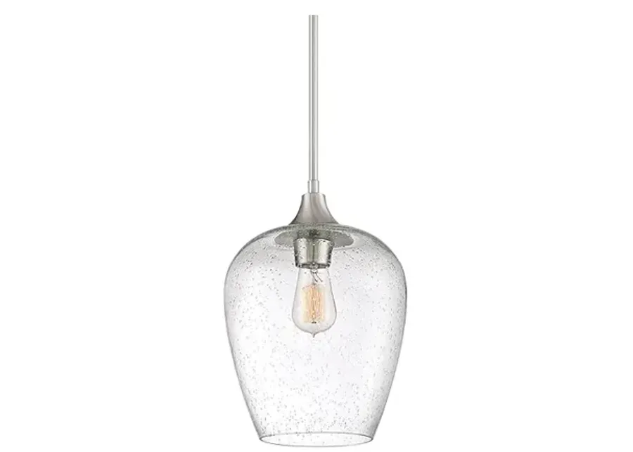 Quoizel Towne 10"W Brushed Nickel Clear Glass Mini Pendant