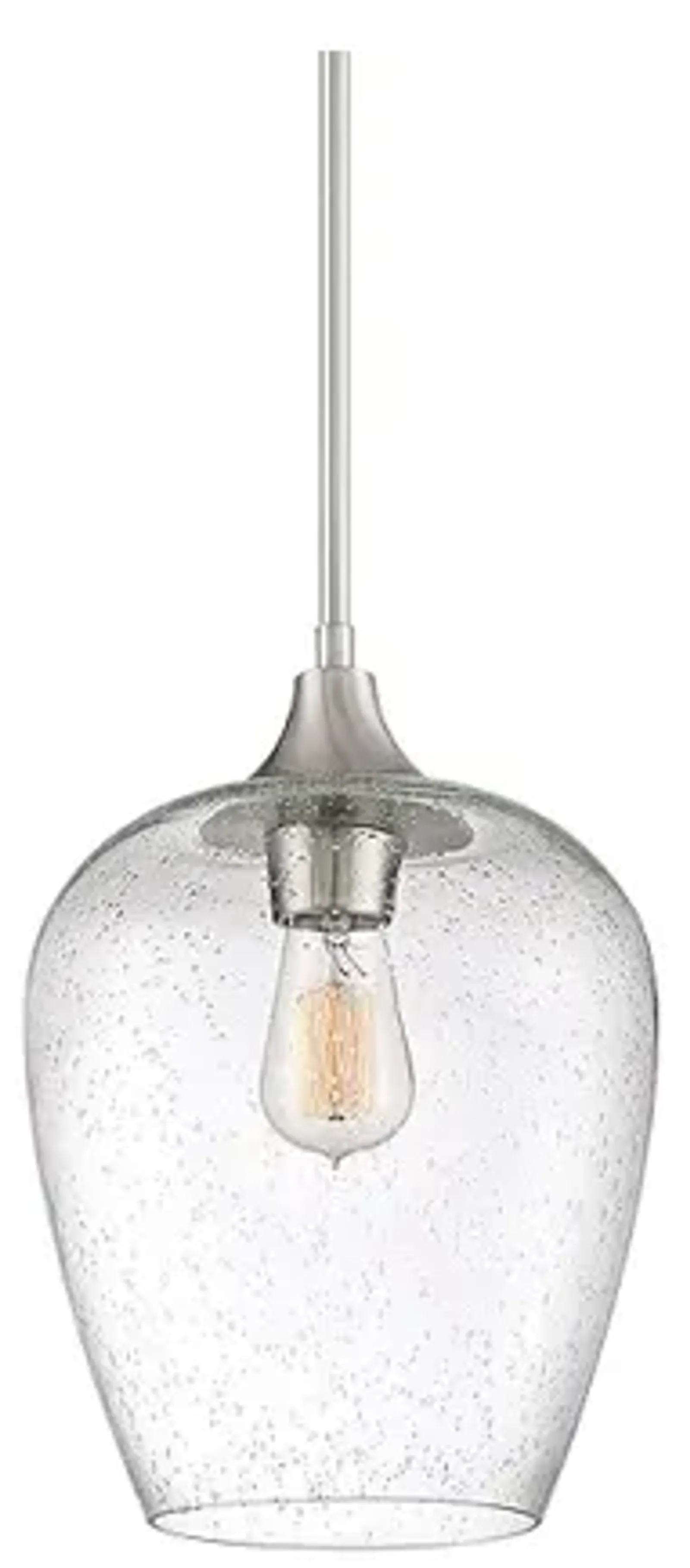 Quoizel Towne 10"W Brushed Nickel Clear Glass Mini Pendant