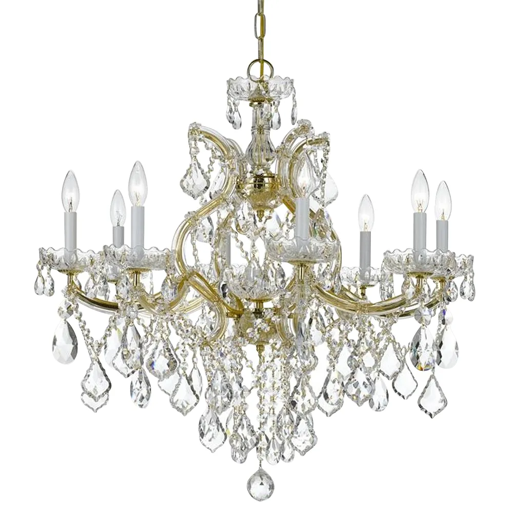 Crystorama Maria Theresa 28"W Gold 9-Light Crystal Chandelier