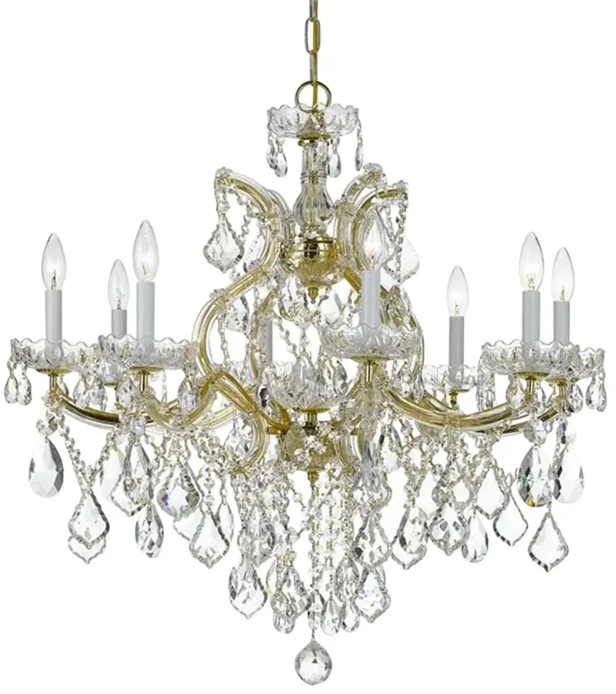 Crystorama Maria Theresa 28"W Gold 9-Light Crystal Chandelier