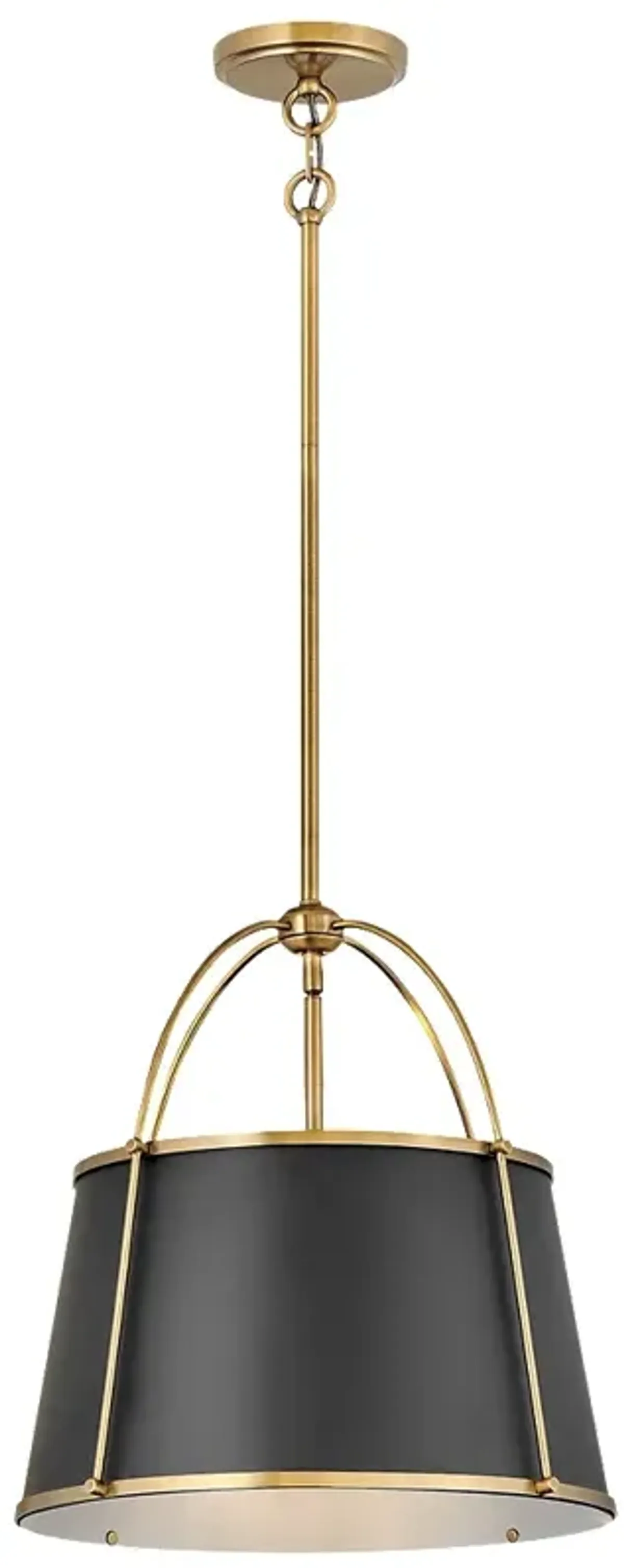 Hinkley Clarke 16 1/4" Wide Brass Black Drum Pendant Light