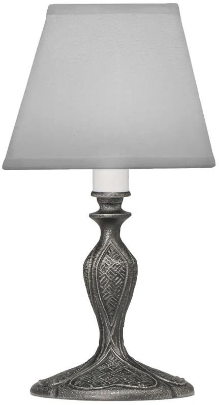 Stiffel Candle 10" High Charcoal Intricate Detailed Accent Table Lamp