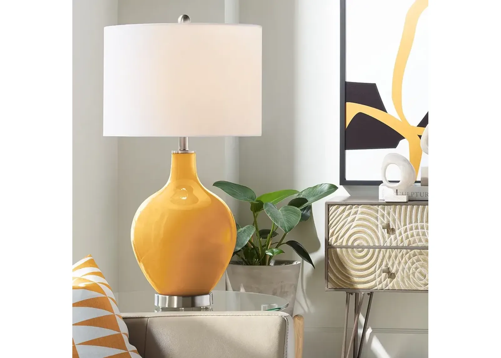 Color Plus Ovo 28 1/2" High Modern Marigold Yellow Table Lamp