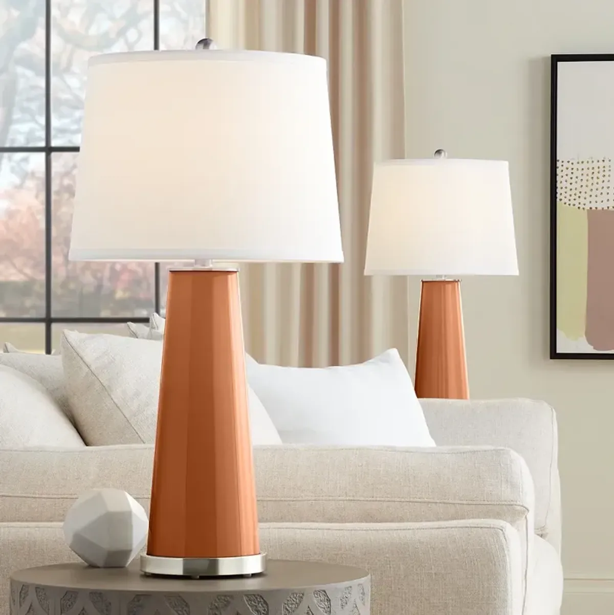 Burnt Almond Leo Table Lamps Set of 2 from Color Plus