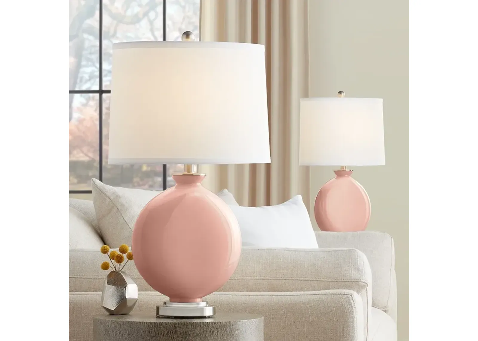 Rustique Coral Carrie Table Lamps Set of 2 from Color Plus