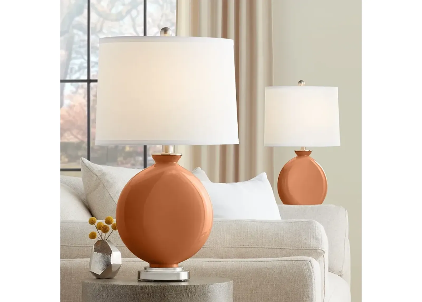 Burnt Almond Carrie Table Lamps Set of 2 from Color Plus