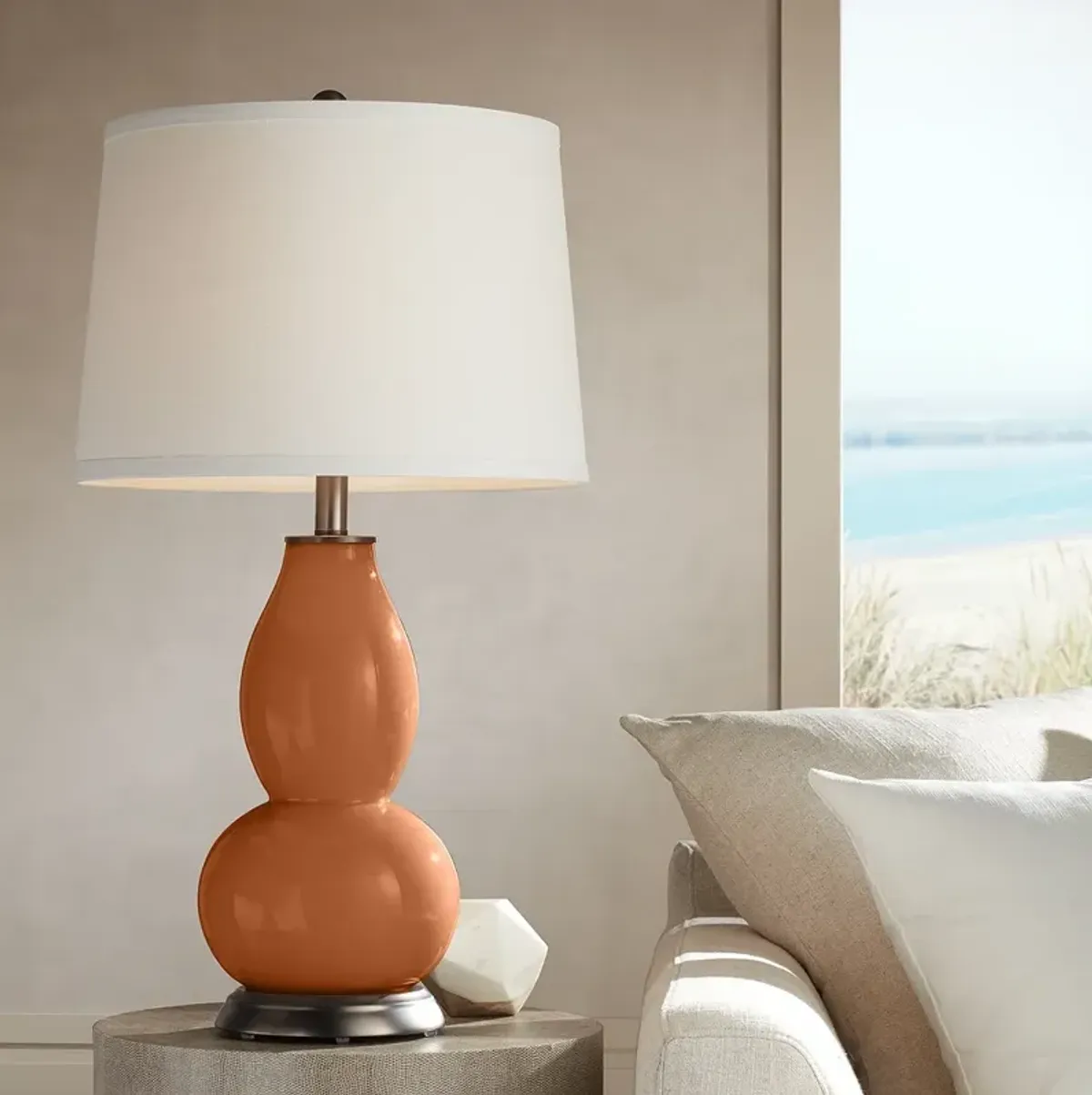 Color Plus Double Gourd 28 3/4" Burnt Almond Table Lamp