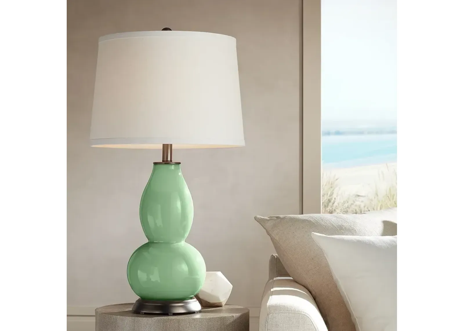 Flower Stem Green Double Gourd Table Lamp from Color Plus