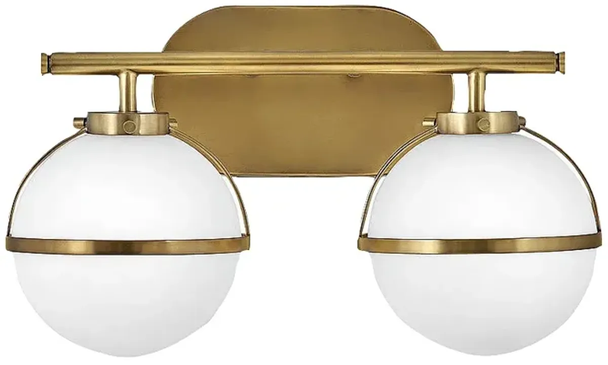 Hollis 9 1/4" High Heritage Brass 2-Light LED Wall Sconce