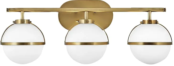 Hinkley Hollis 24" Wide Heritage Brass 3-Light LED Globe Bath Light