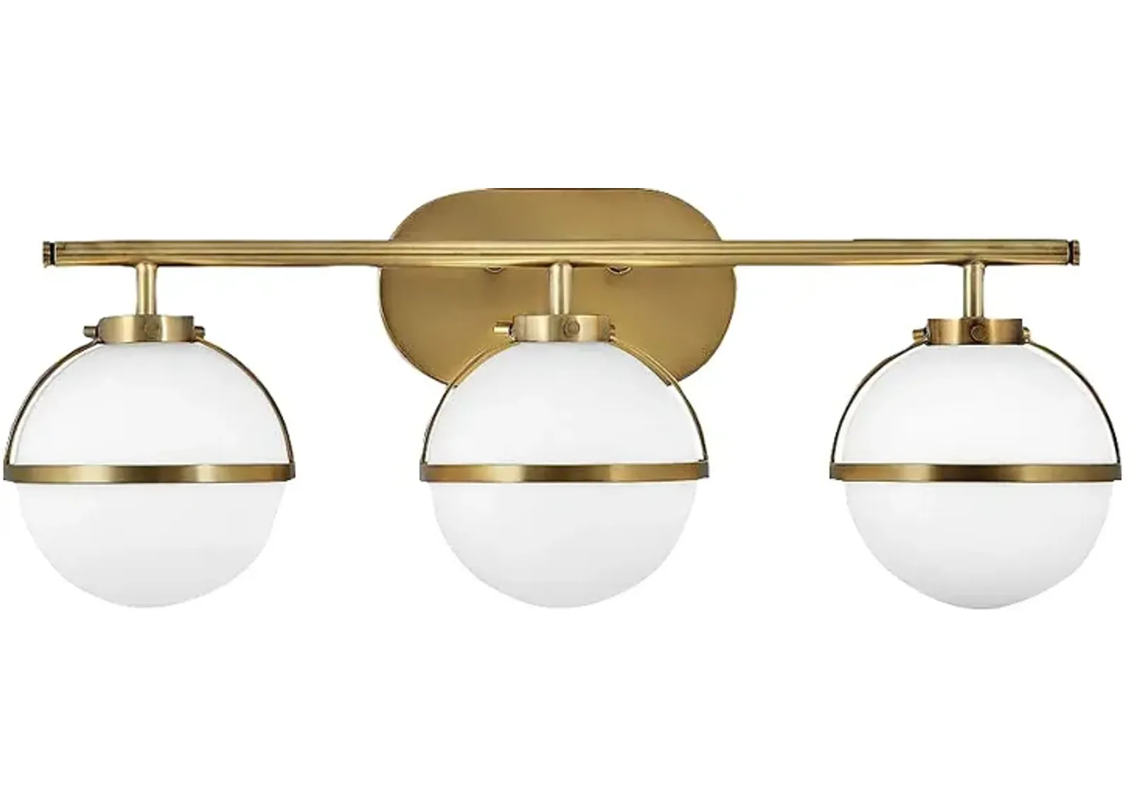 Hinkley Hollis 24" Wide Heritage Brass 3-Light LED Globe Bath Light