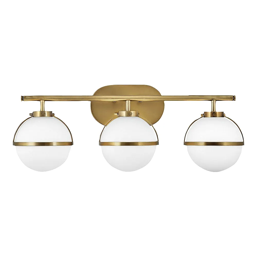 Hinkley Hollis 24" Wide Heritage Brass 3-Light LED Globe Bath Light