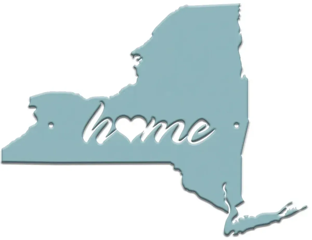 Stiffel New York 24" High Teal Metal Wall Art