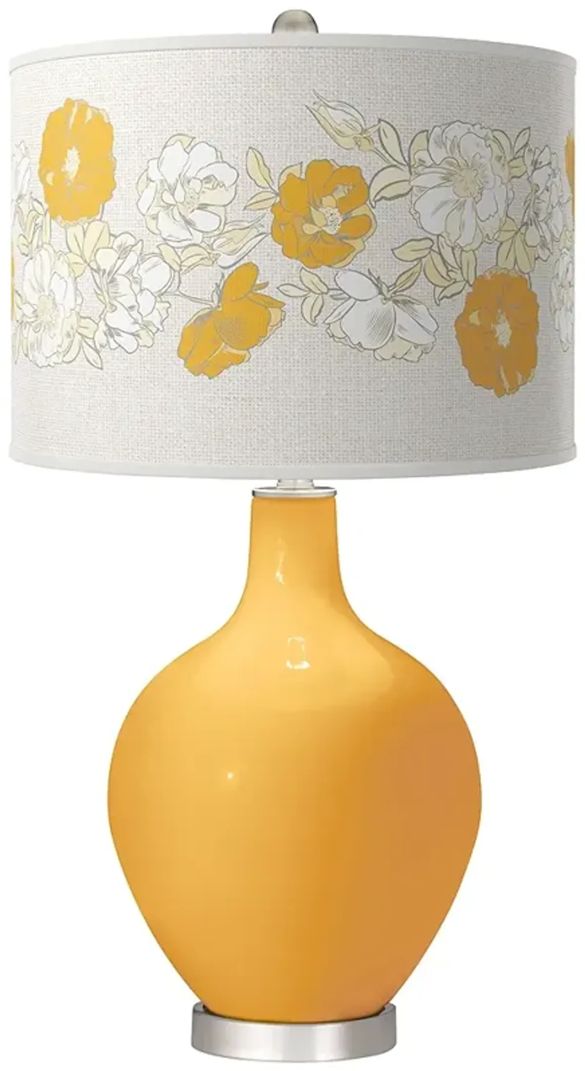 Color Plus Ovo 28 1/2" Rose Bouquet Shade Marigold Yellow Table Lamp