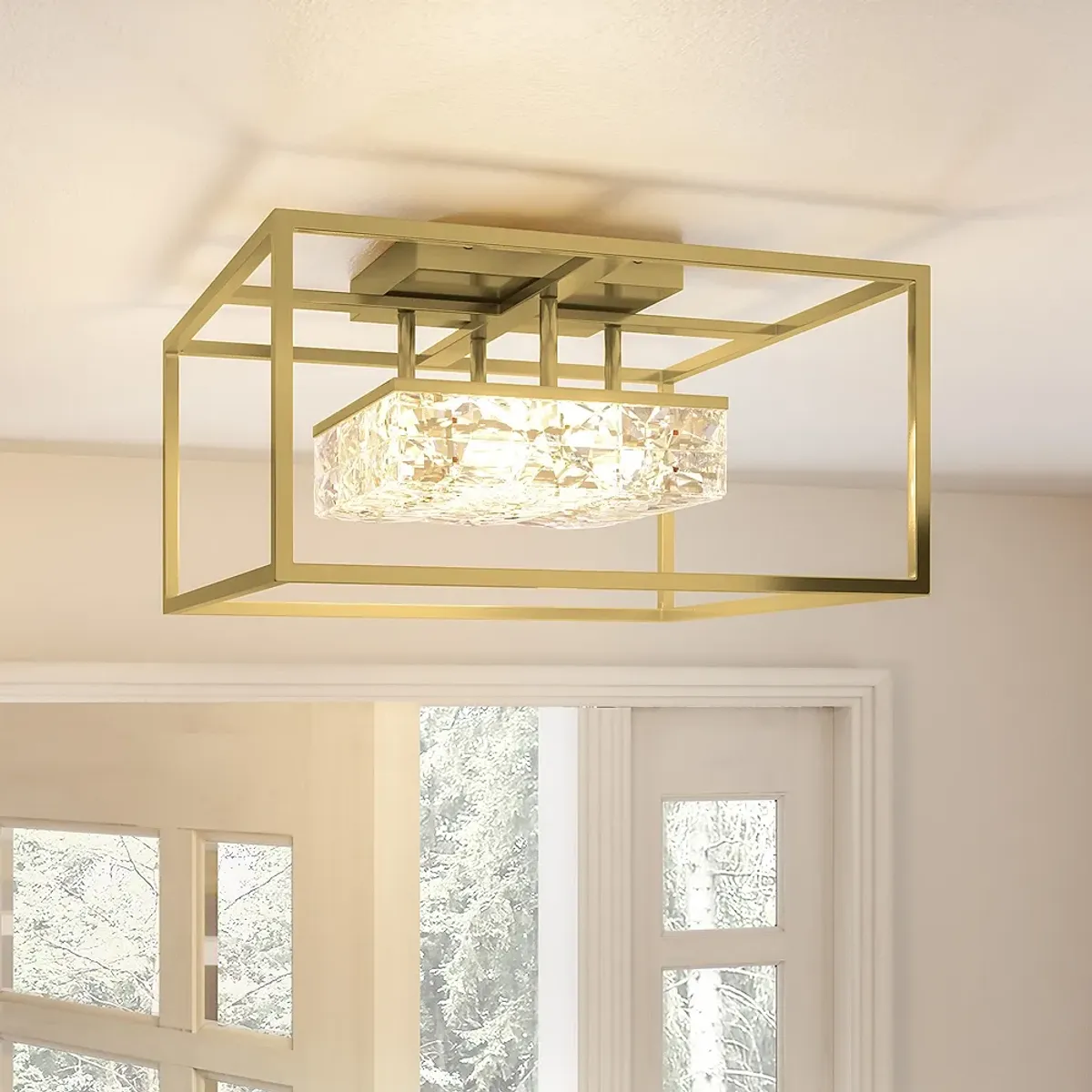 Dazzle Integrated LED Soft Gold Semi-Flush Mount