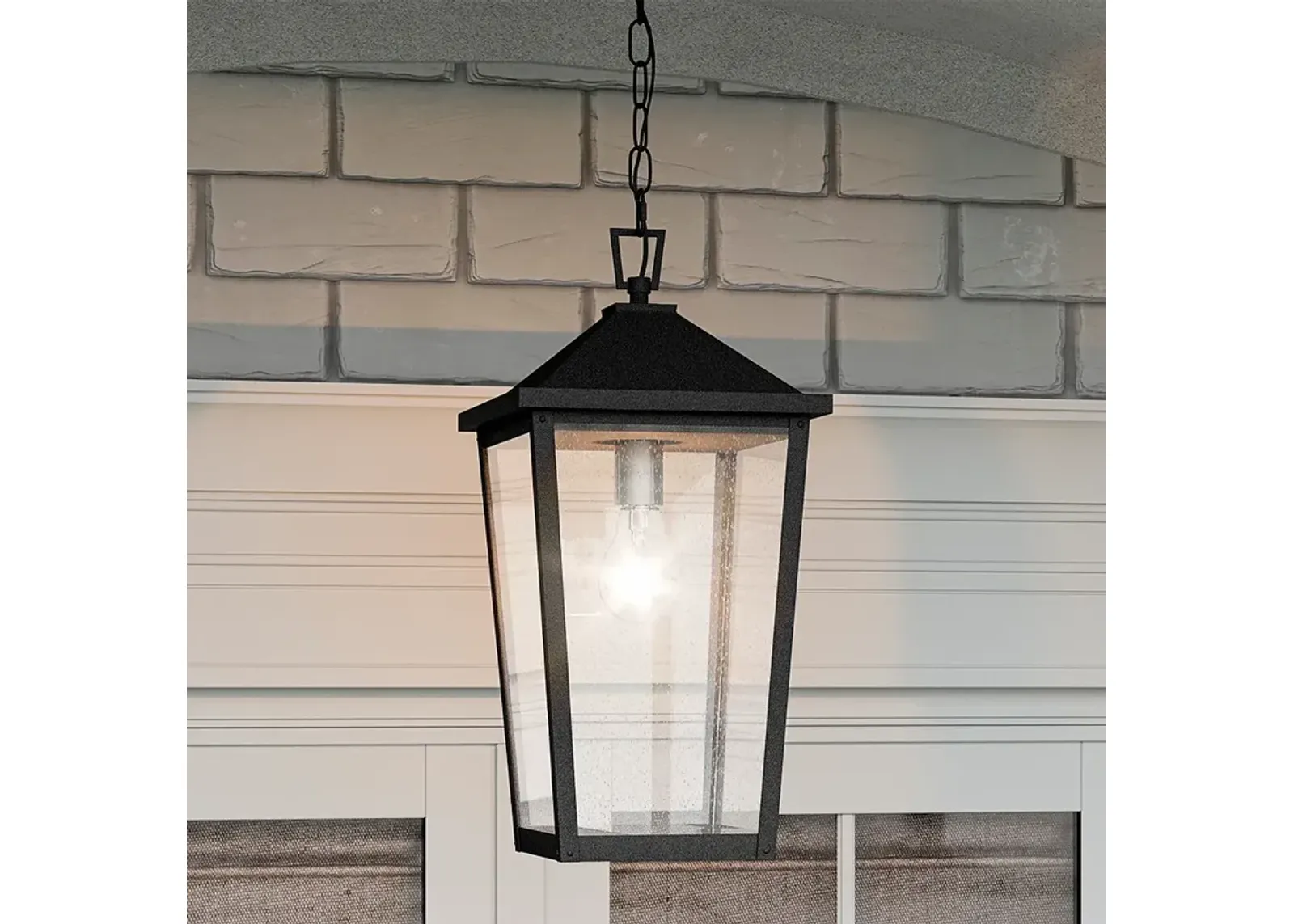 Quoizel Stoneleigh 18 3/4" High Mottled Black Outdoor Hanging Light