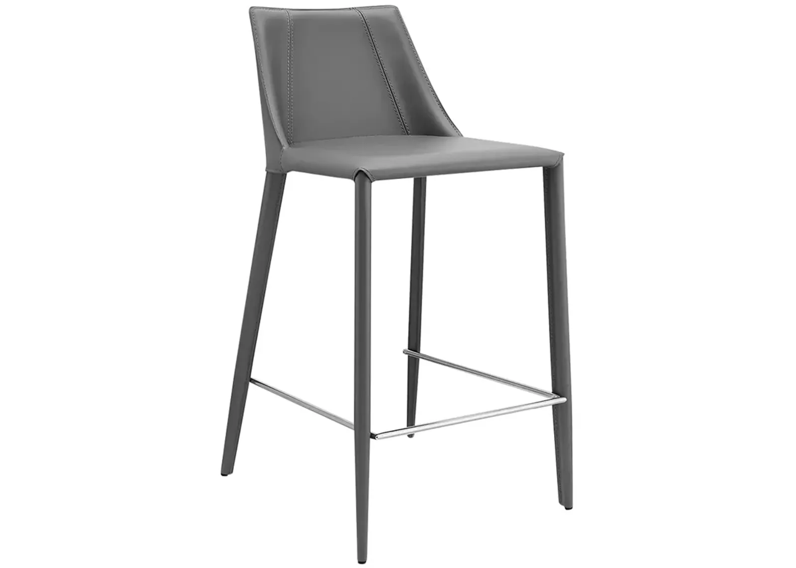 Kalle 26" Gray Leather Counter Stool