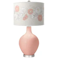 Rustique Rose Bouquet Ovo Table Lamp
