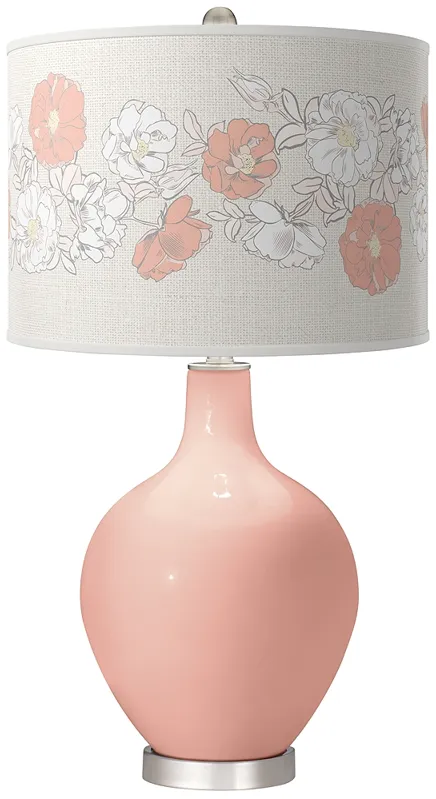 Rustique Rose Bouquet Ovo Table Lamp