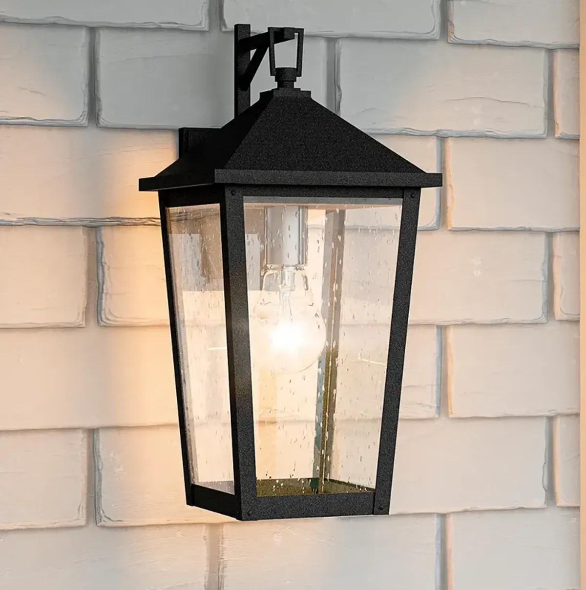 Quoizel Stoneleigh 16 1/2" High Mottled Black Outdoor Wall Light