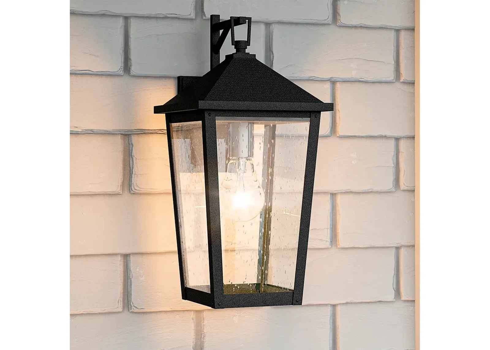 Quoizel Stoneleigh 16 1/2" High Mottled Black Outdoor Wall Light