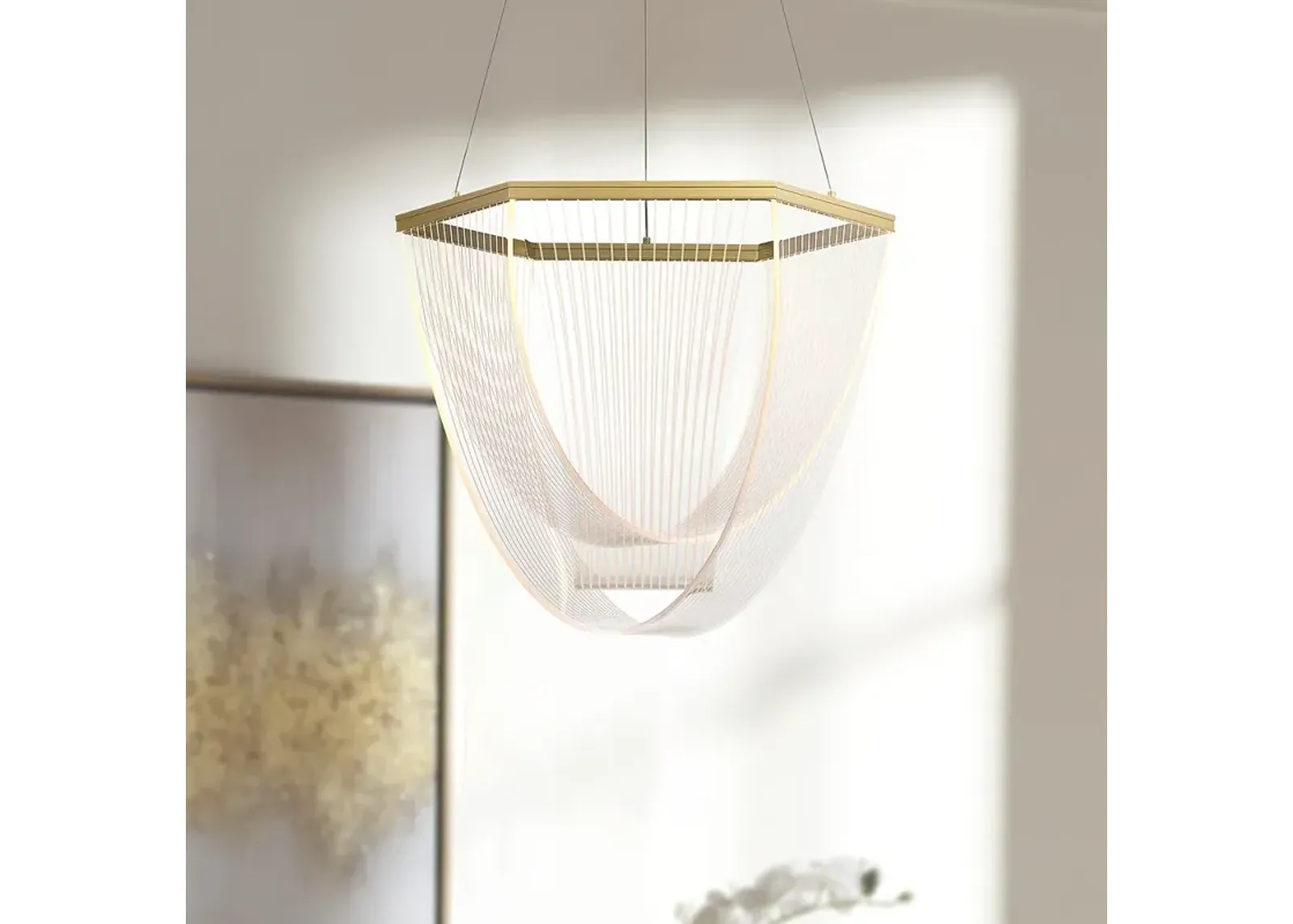 Possini Euro Muir 20 1/2" Wide Sanded Gold LED Pendant Light