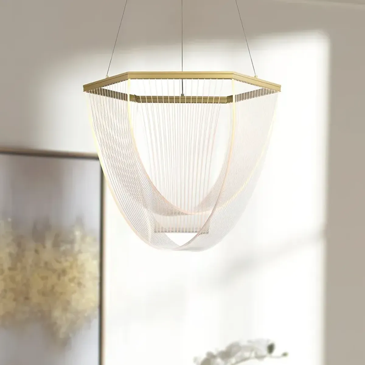 Possini Euro Muir 20 1/2" Wide Sanded Gold LED Pendant Light