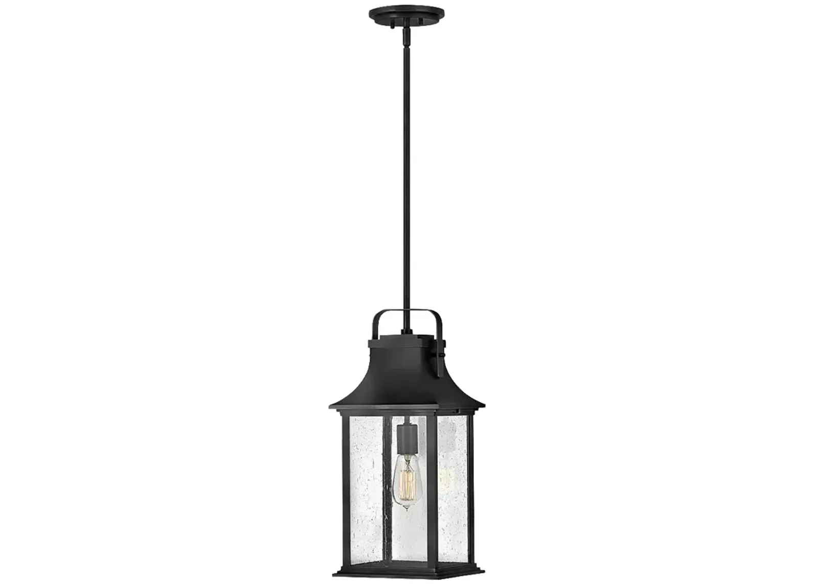 Grant 19 3/4" High Textured Black Outdoor Hanging Light