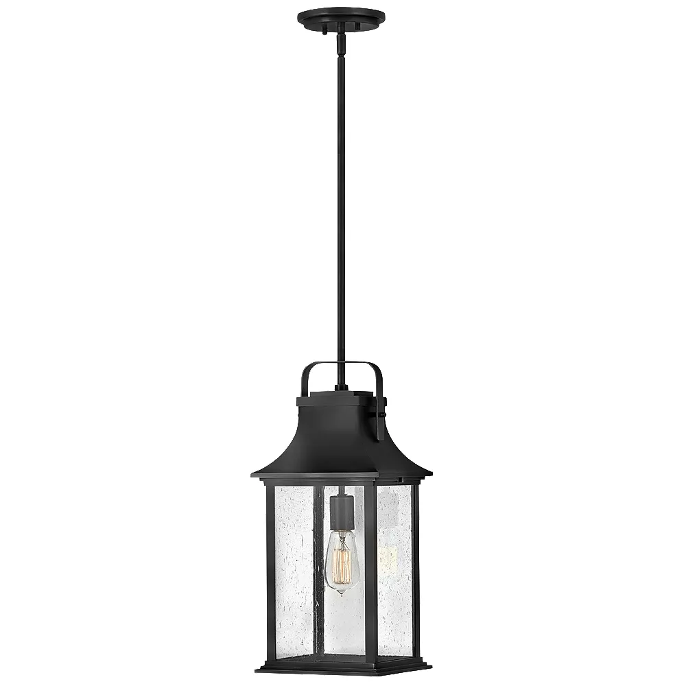 Grant 19 3/4" High Textured Black Outdoor Hanging Light