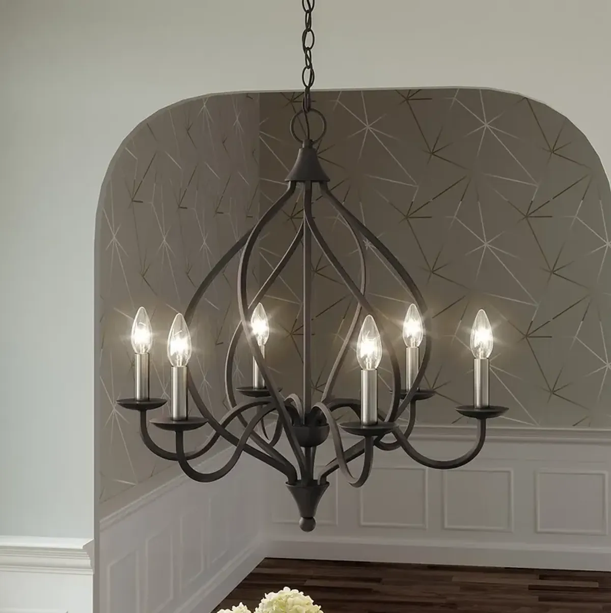 Quoizel Dupont 25" Wide 6-Light Traditional Old Bronze Chandelier