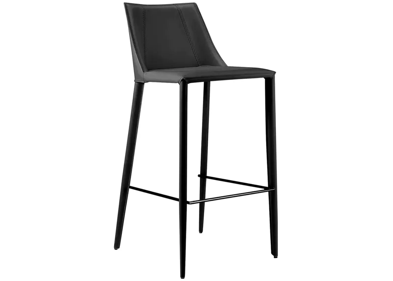 Kalle 30" Black Leather Bar Stool