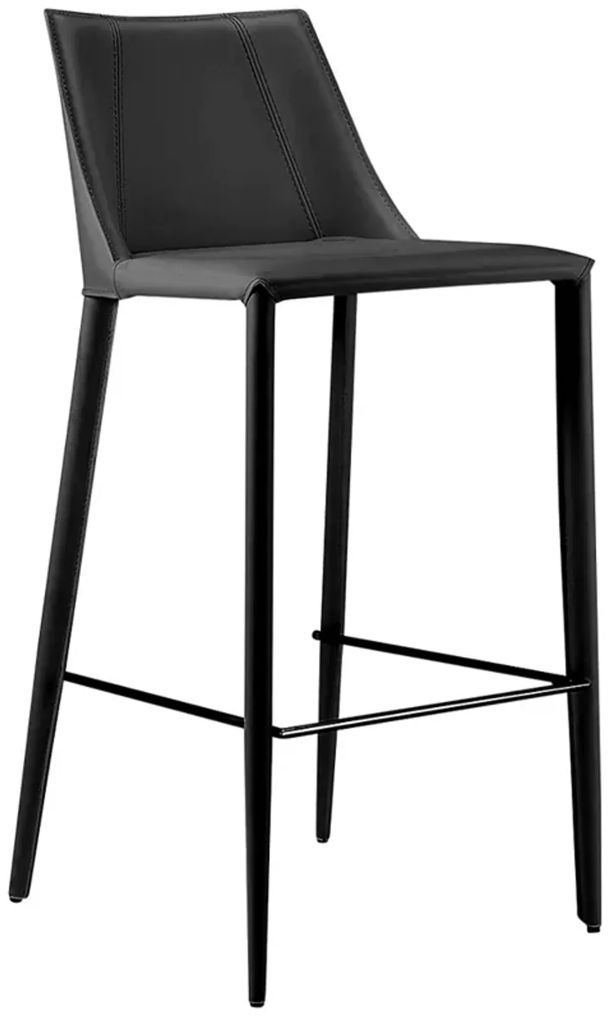 Kalle 30" Black Leather Bar Stool