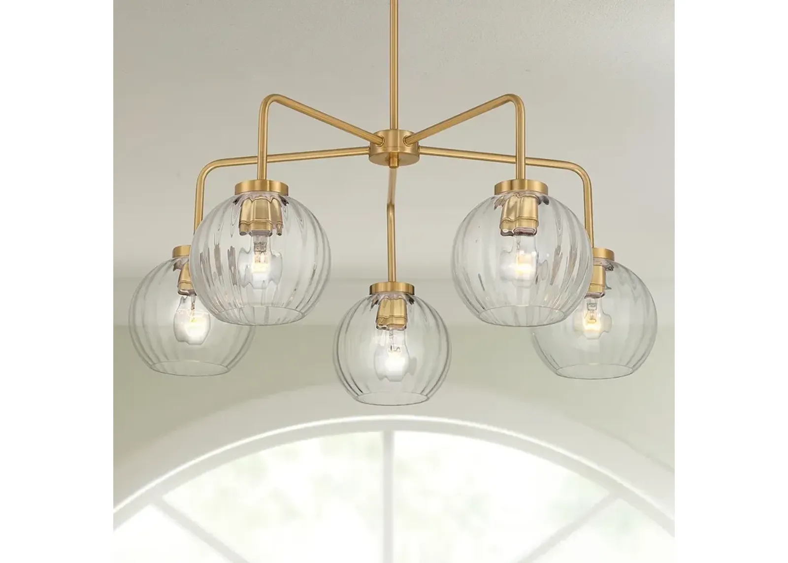 Possini Euro Mandy 30" Wide Plated Gold 5-Light Chandelier