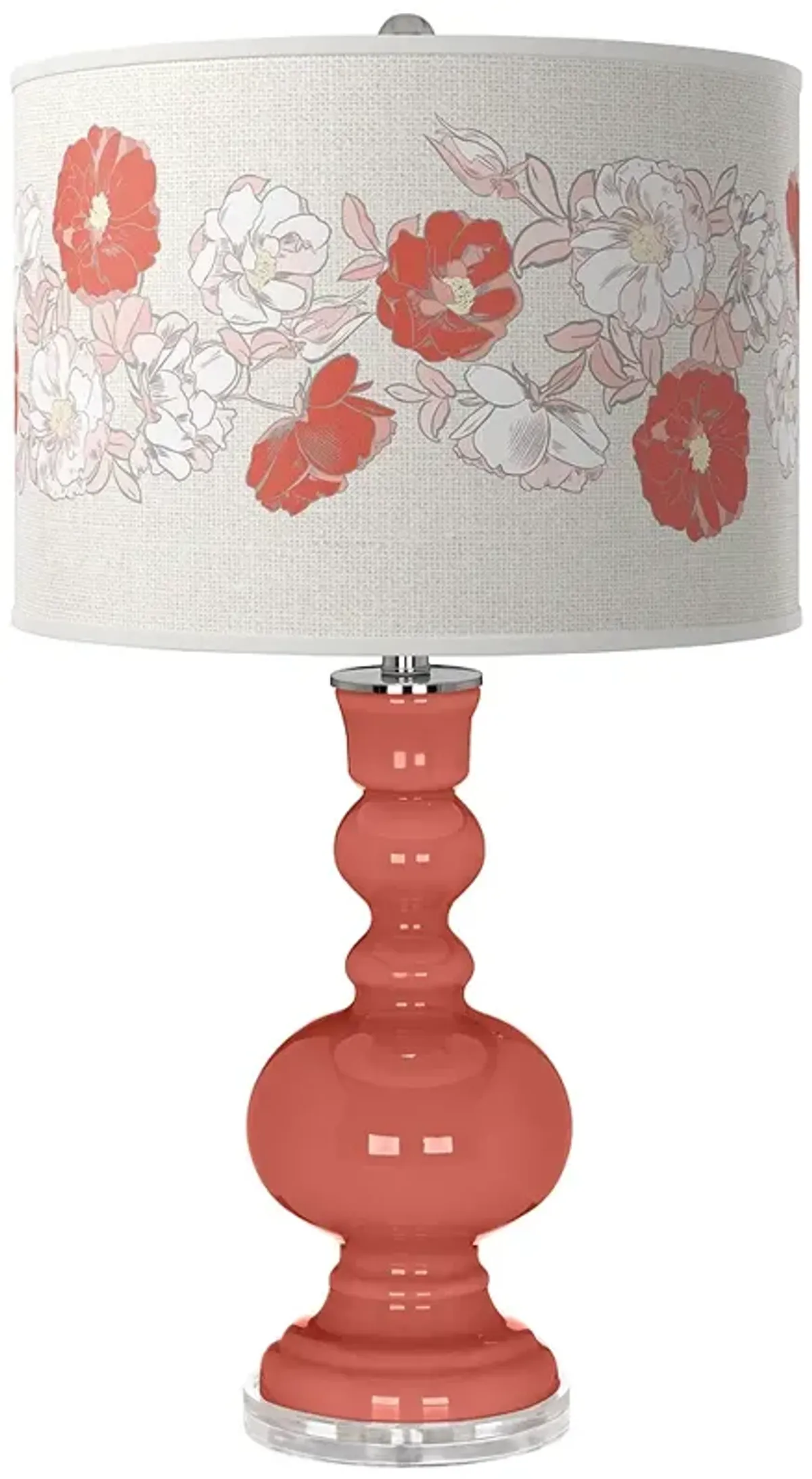 Coral Reef Rose Bouquet Apothecary Table Lamp