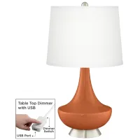 Robust Orange Gillan Glass Table Lamp with Dimmer