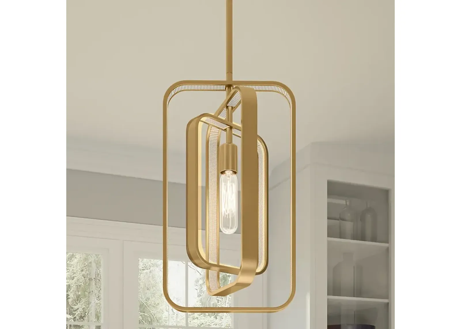 Dupree 1-Light Brushed Weathered Brass Mini Pendant