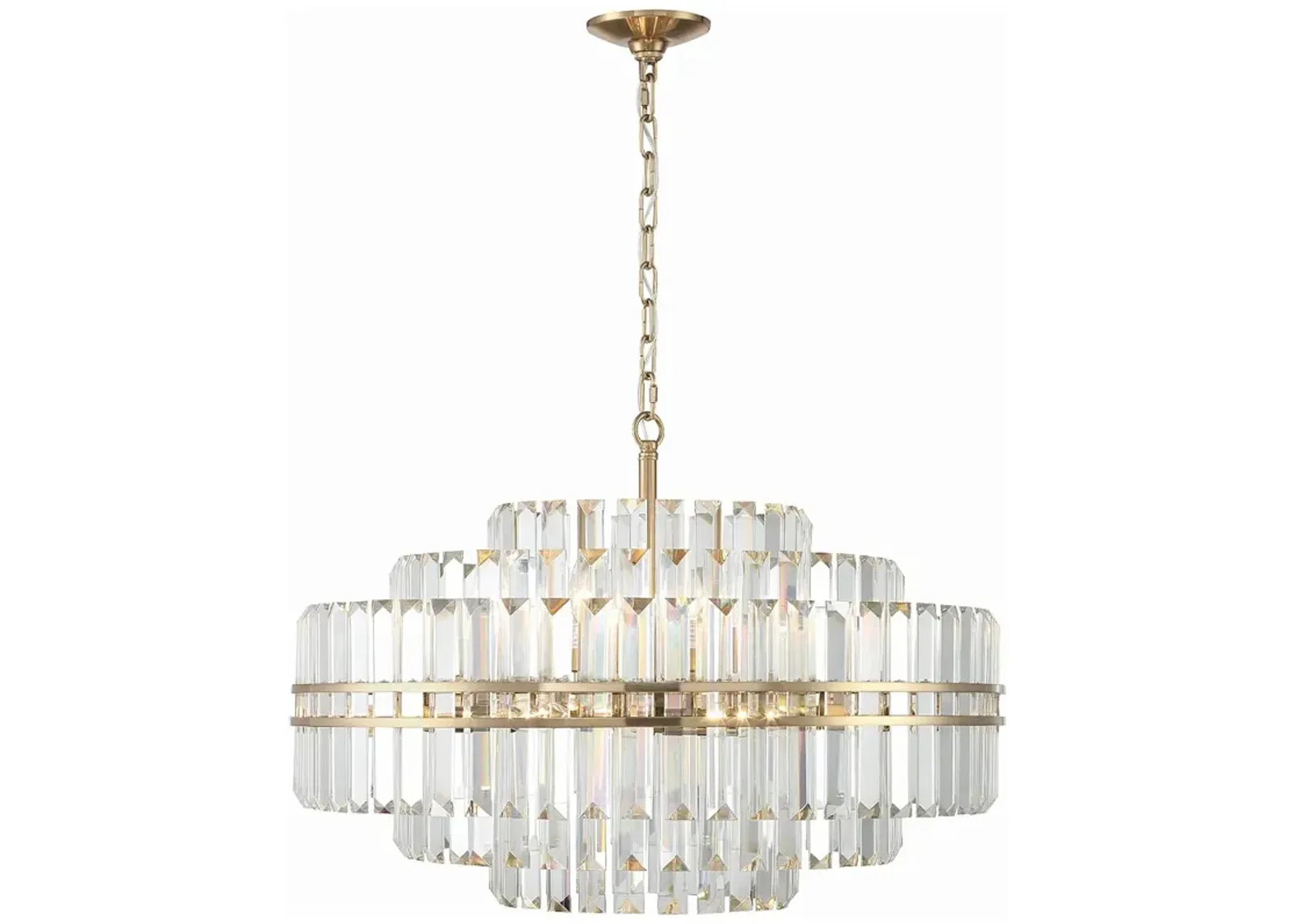 Hayes 16 Light Aged Brass Chandelier