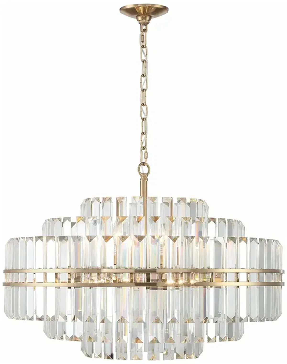 Hayes 16 Light Aged Brass Chandelier