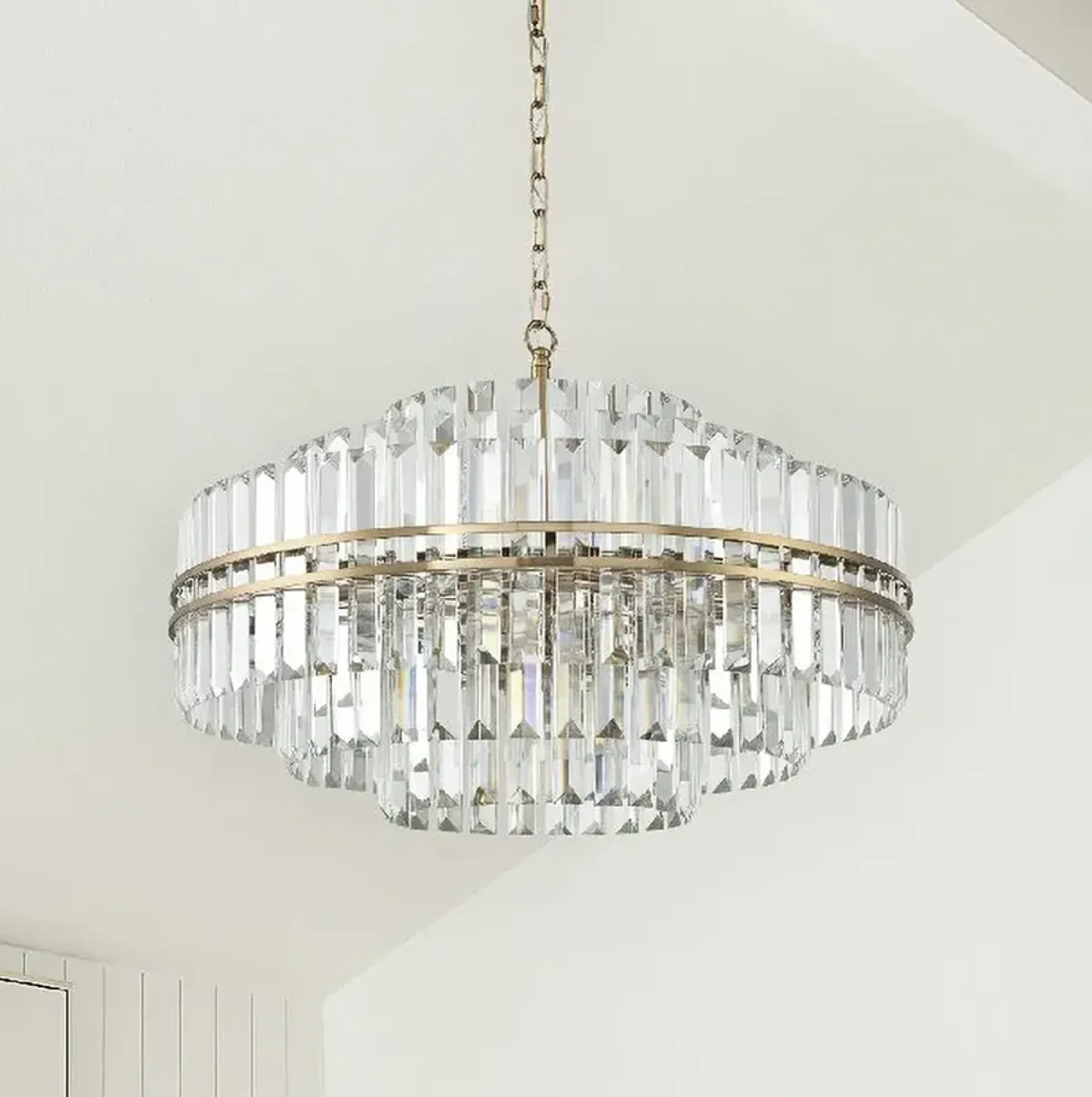 Crystorama Hayes 28" Wide Aged Brass Crystal Chandelier