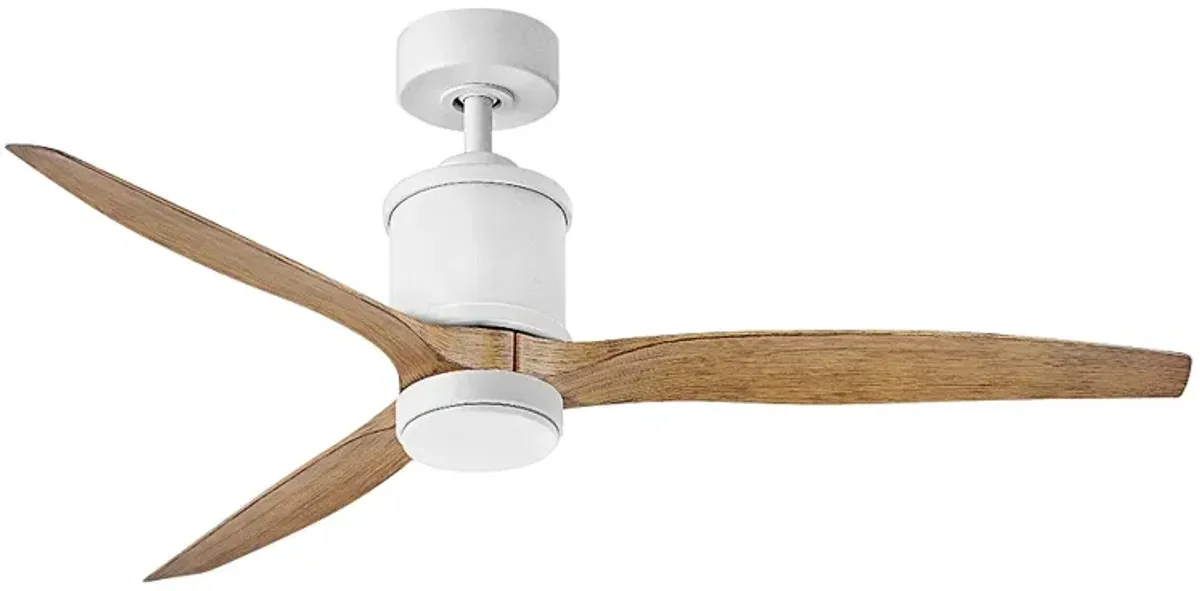 60" Hinkley Hover Matte White and Koa Wet-Rated LED Smart Ceiling Fan