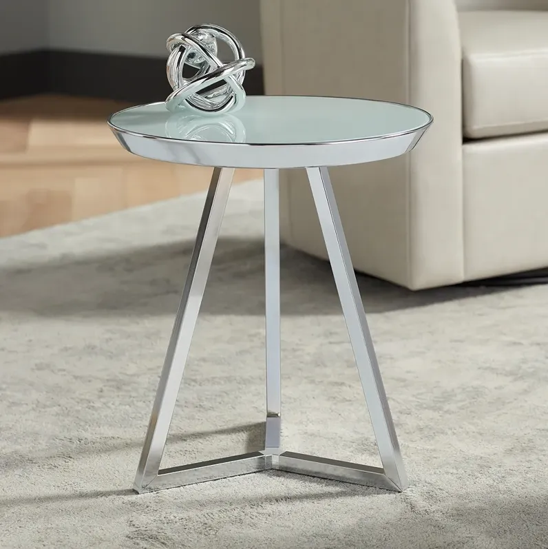 Studio 55D Carrie 16 1/2" Wide Modern Glass and Chrome End Table