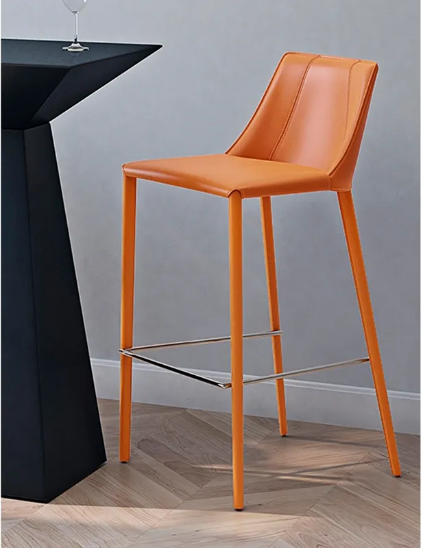 Kalle 30" Cognac Leather Bar Stool