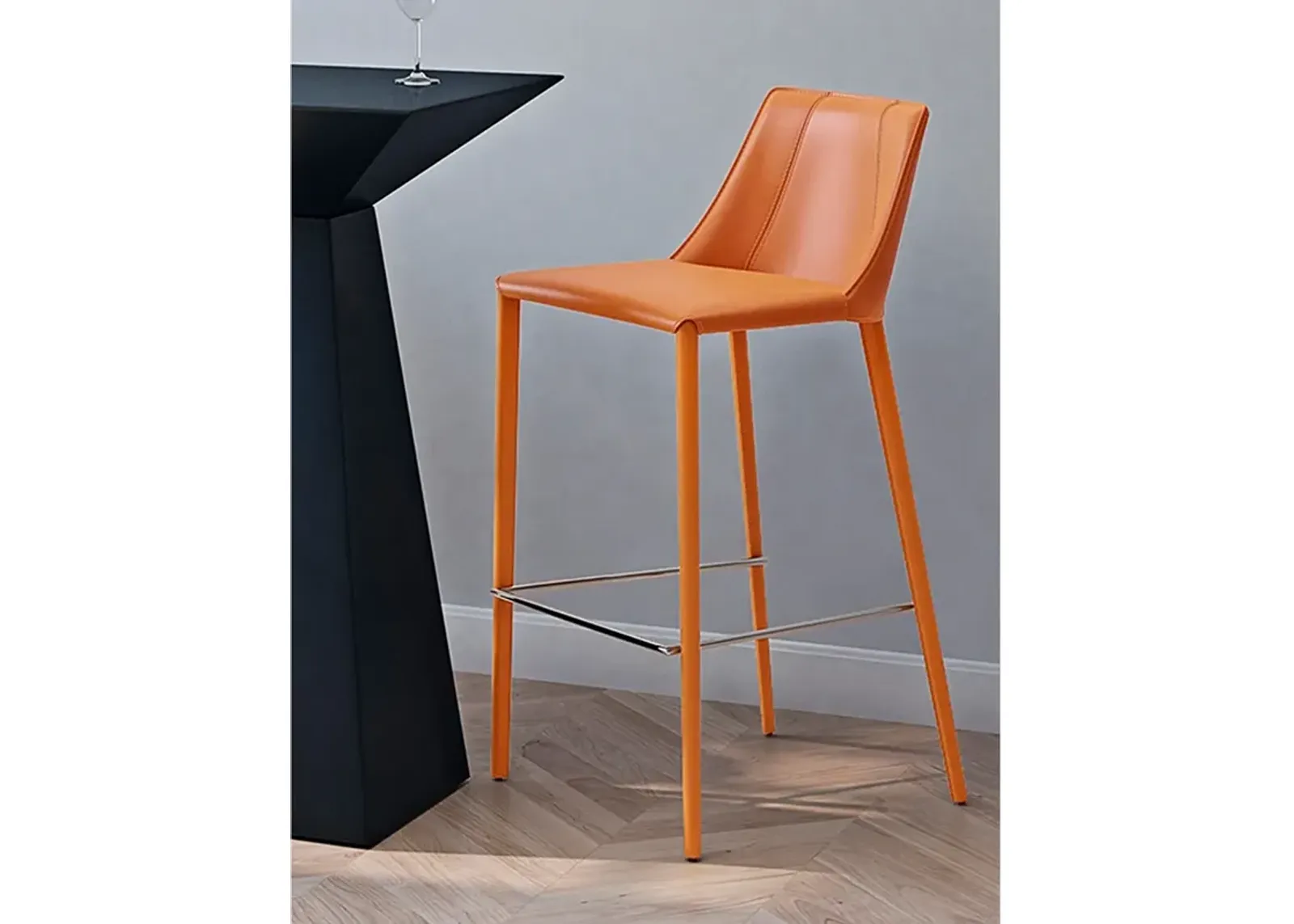 Kalle 30" Cognac Leather Bar Stool