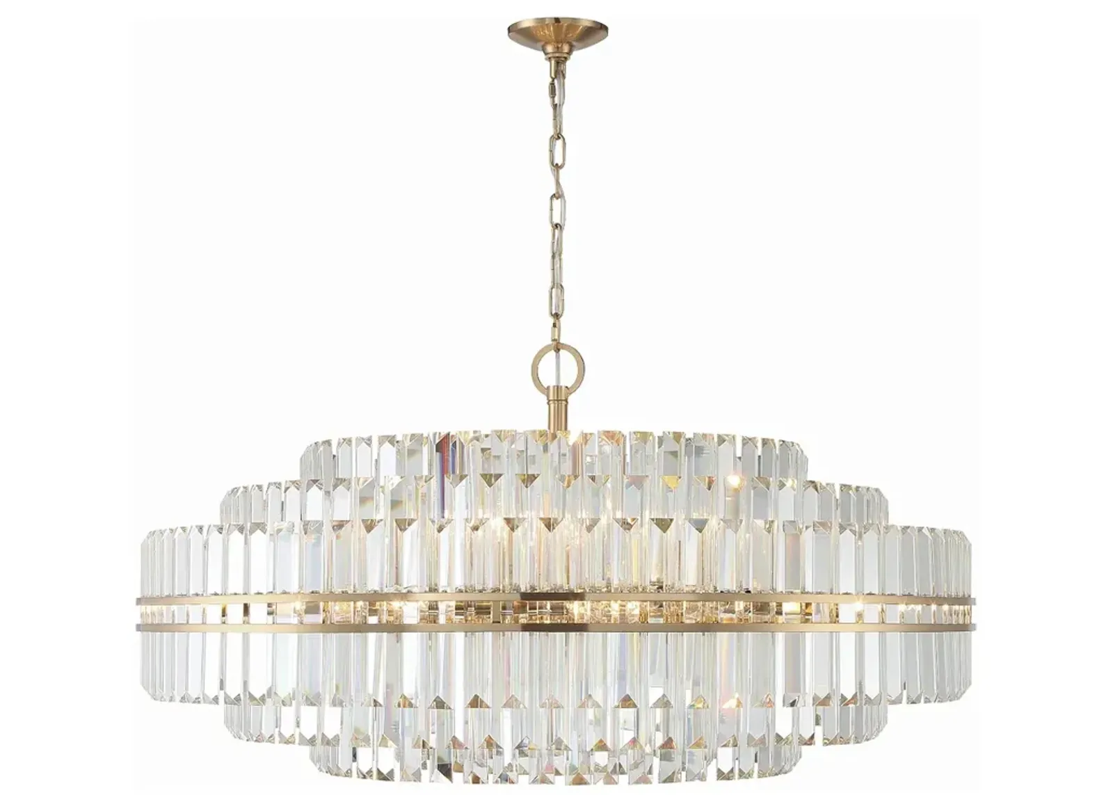 Hayes 32 Light Aged Brass Chandelier