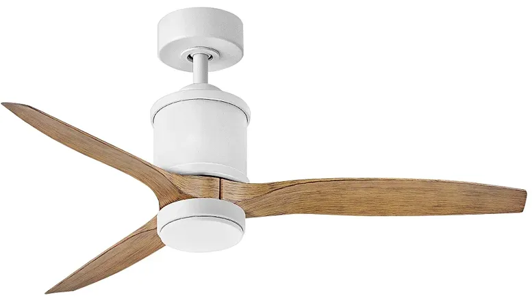 52" Hinkley Hover Matte White and Koa Wet-Rated LED Smart Ceiling Fan