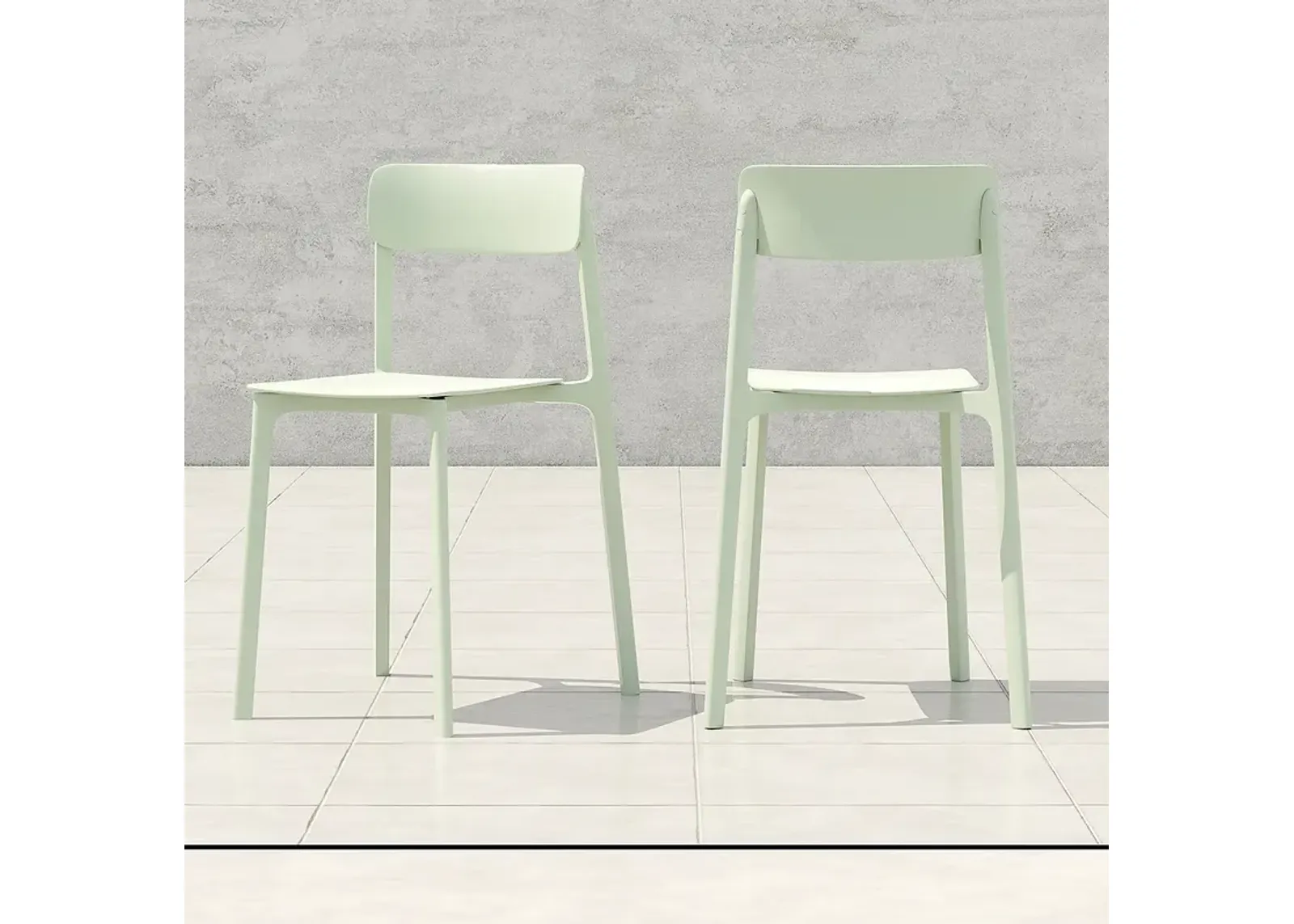 Tibo Mint Stackable Indoor/Outdoor Side Chairs Set of 2