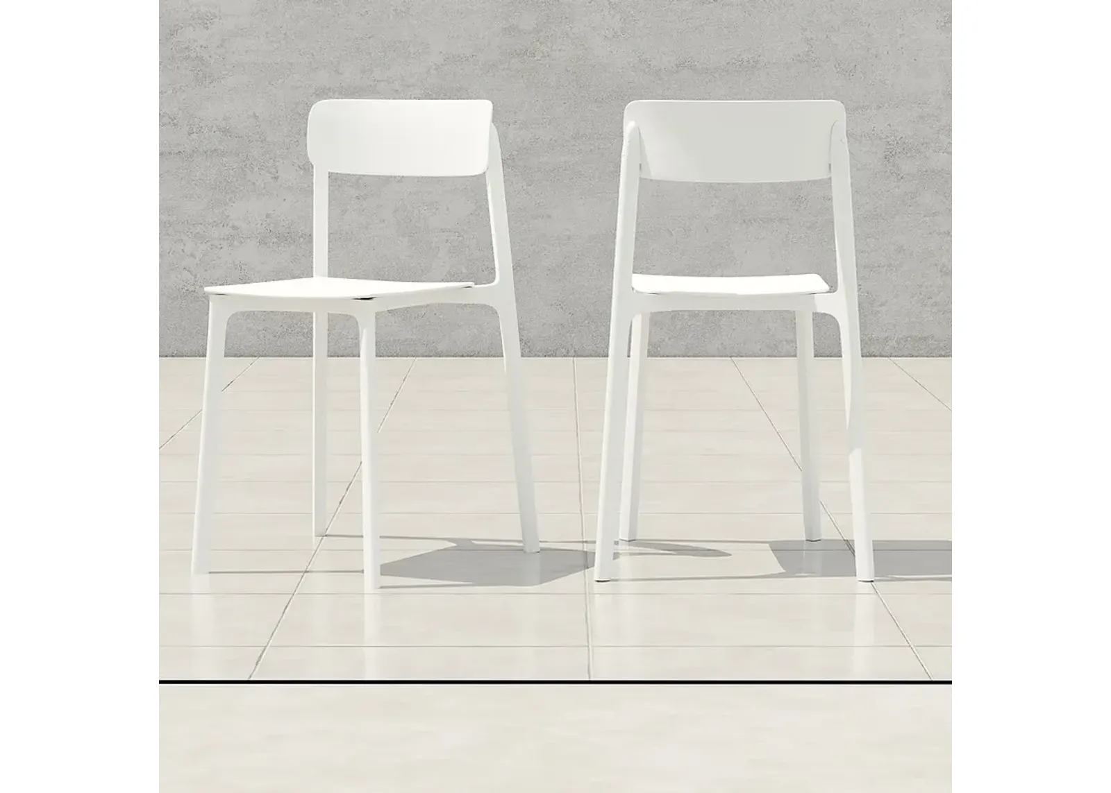 Tibo White Stackable Indoor/Outdoor Side Chairs Set of 2