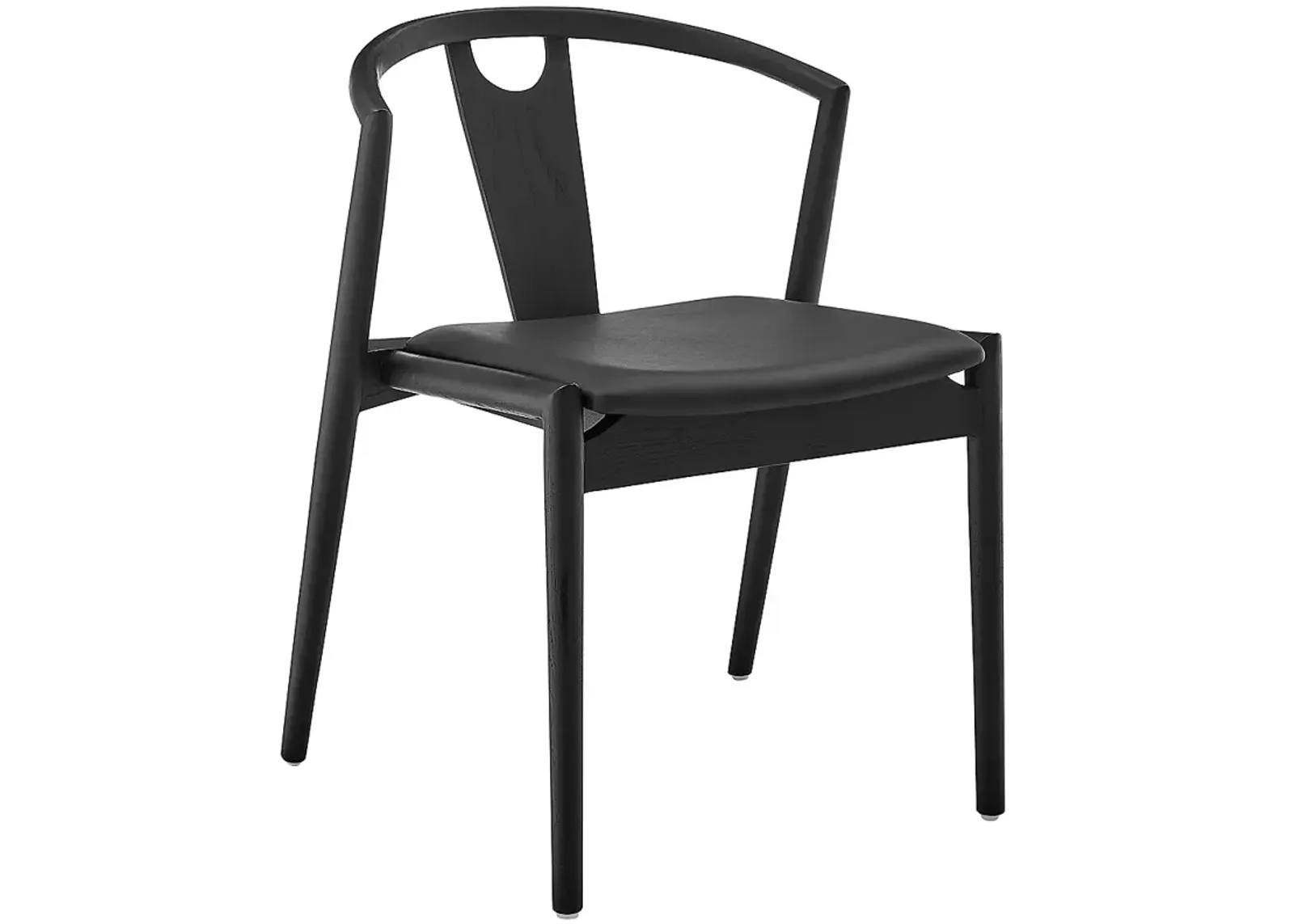 Blanche Black Wood Side Chair with Black Seat