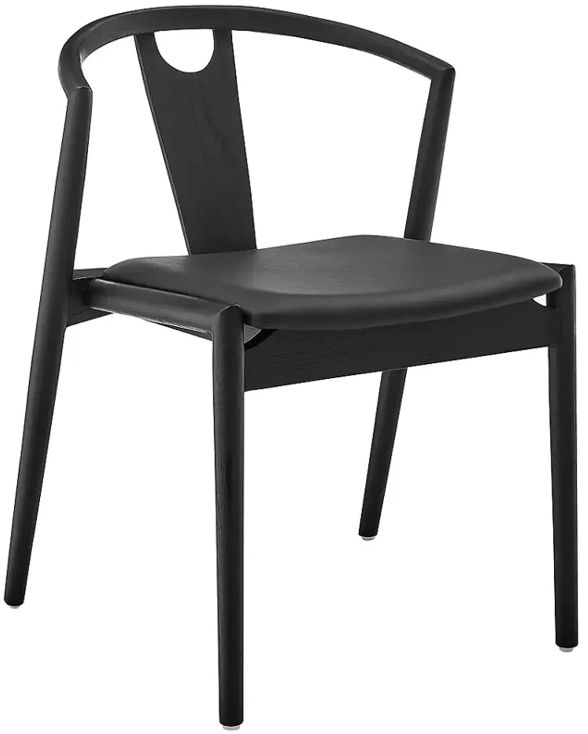 Blanche Black Wood Side Chair with Black Seat